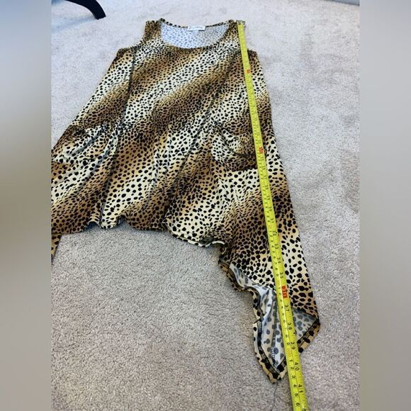 𝅺JOSEPH Ribkoff leopard print sleeveless asymmetrical blouse top Sz 10 NWOT - Picture 10 of 12